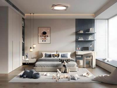 现代男孩儿童房