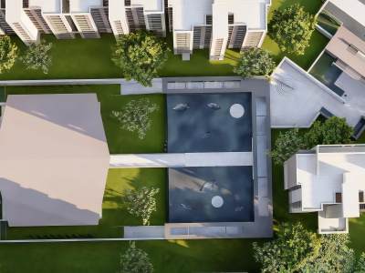 现代居民楼鸟瞰