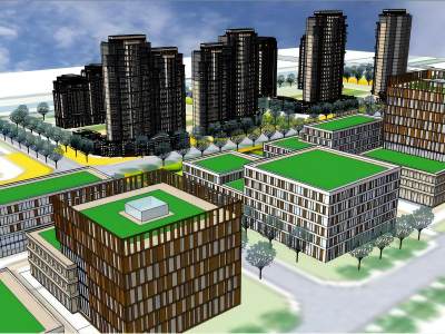 现代高层住宅鸟瞰