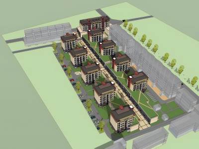 现代小区建筑鸟瞰