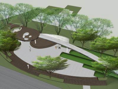 现代住宅下沉景观