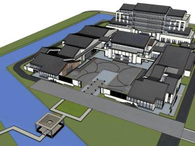 新中式建筑鸟瞰