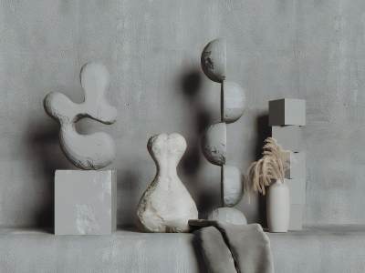 侘寂风石膏雕塑