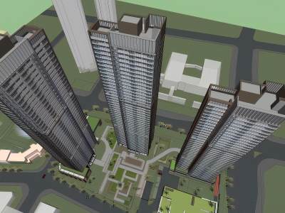 现代高层住宅鸟瞰