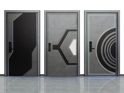 现代科技风单开门