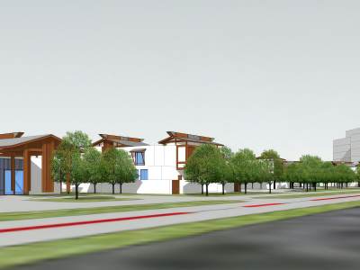 现代别墅区鸟瞰