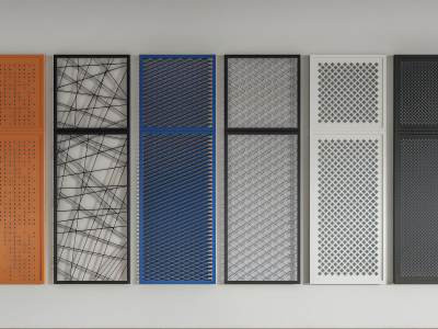 现代网孔板屏风隔断