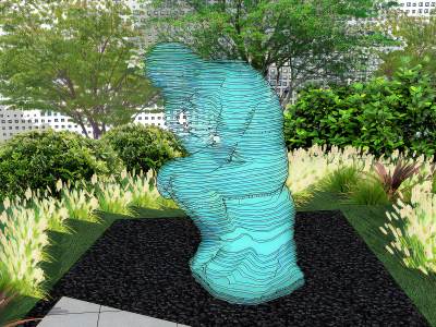 现代抽象人物雕塑小品