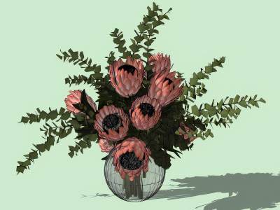 现代玻璃花瓶花卉