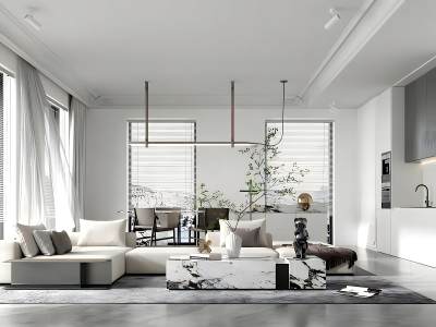 现代客餐厅模型