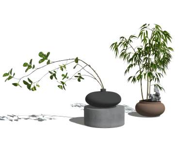 新中式植物盆栽