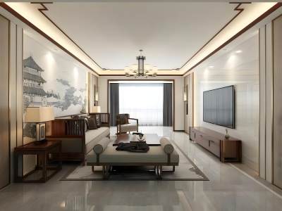 新中式家居客厅