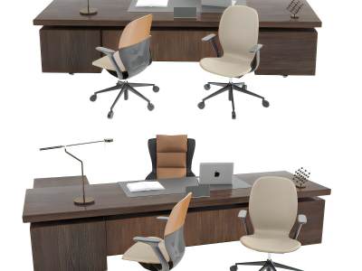 现代实木办公桌椅
