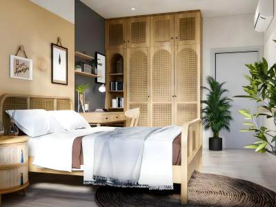 北欧原木风卧室