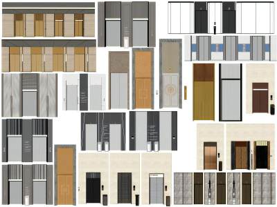 现代电梯门组合