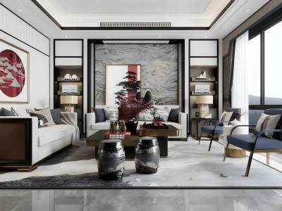 新中式别墅客厅