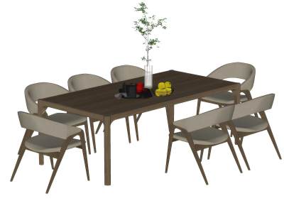 现代餐桌椅组合