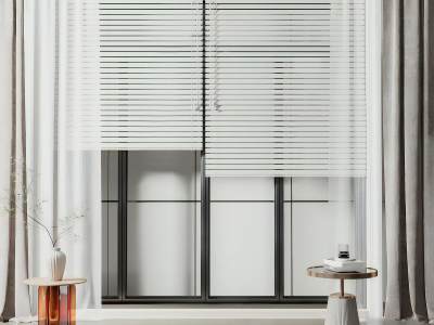 现代白色百叶帘