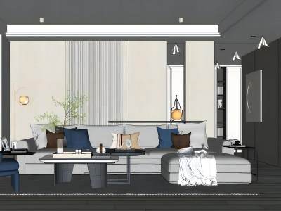 现代客厅模型