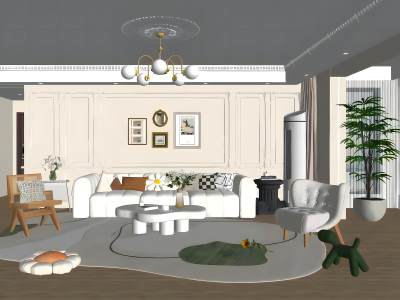 法式奶油风客厅