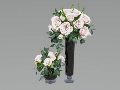 现代白玫瑰花瓶