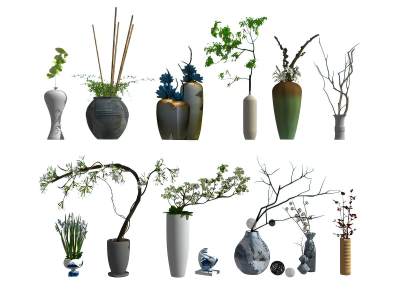 新中式花瓶花卉