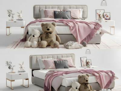 现代儿童双人床