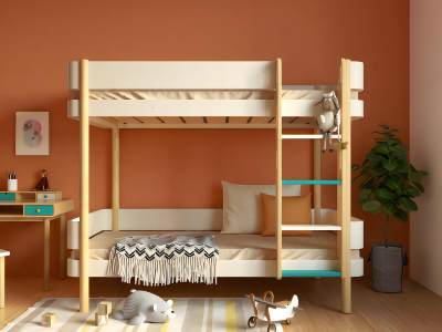 北欧实木儿童双人床