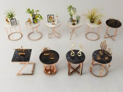 现代轻奢金属角几