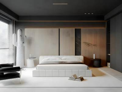 现代黑白卧室