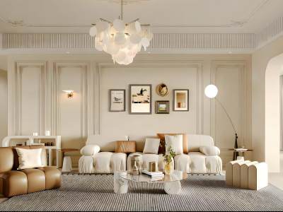 法式奶油风客厅