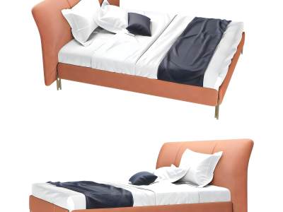 现代布艺双人床