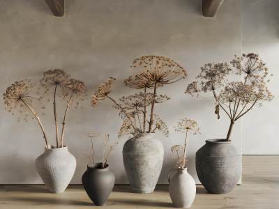 侘寂风陶罐干花