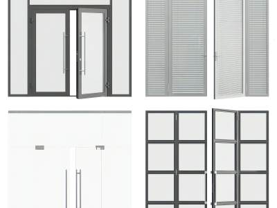 现代玻璃双开门