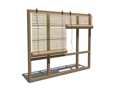 现代竹帘卷帘