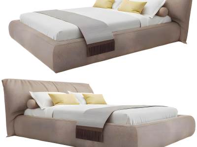 现代布艺双人床