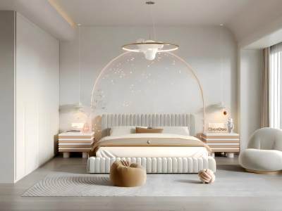 现代奶油风卧室