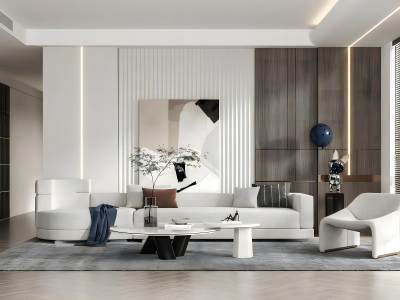现代家居客厅模型