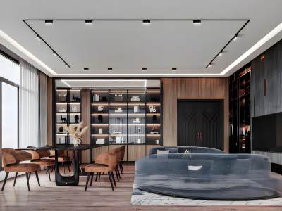 现代客餐厅模型