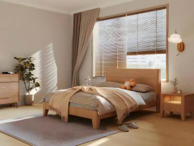 北欧原木风卧室