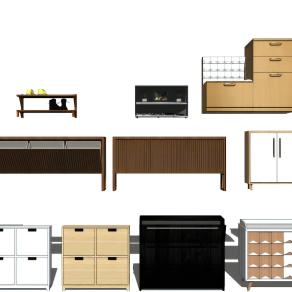 现代收纳柜边柜鞋柜