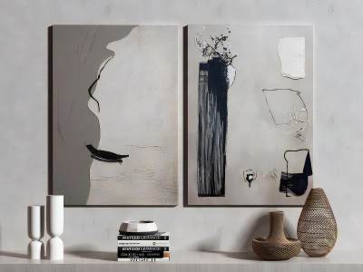 侘寂风灰色装饰画