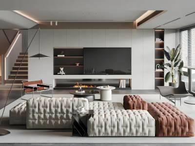 现代客厅模型