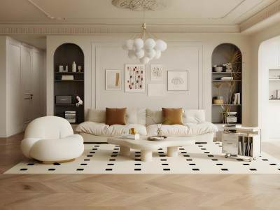 法式奶油风客厅