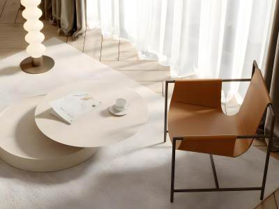 侘寂风子母圆几