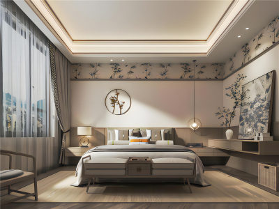 新中式客餐厅模型