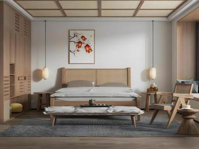 日式原木风卧室