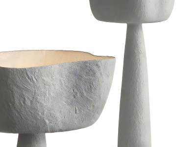 侘寂风水泥落地灯