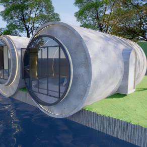 现代水泥管民宿