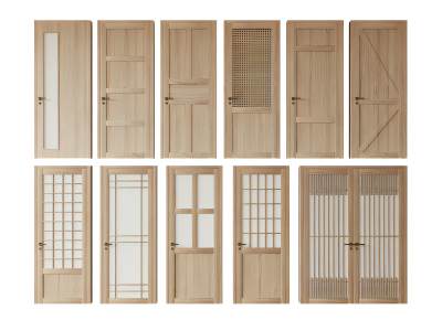 日式田园民宿实木门